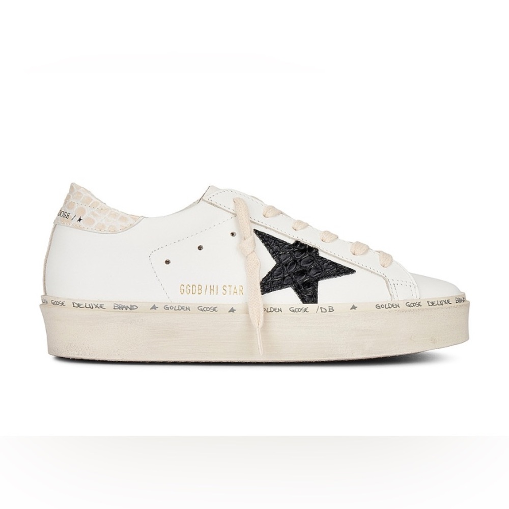 Golden Goose Hi Star NIB Auth White Black Ivory - Picture 1 of 12